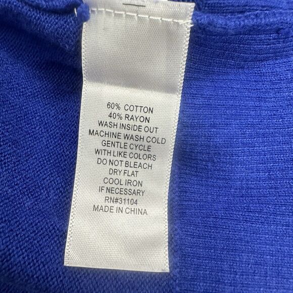 Kim Rogers Christmas Sweater Womens Small S Blue Long Sleeve Pullover Holiday - Picture 11 of 12